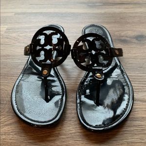 Tory Burch Miller Sandals. Patten Black leather.